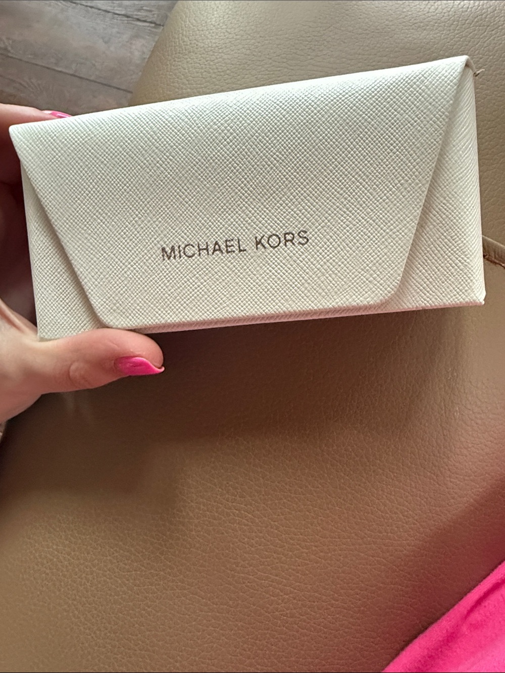 Michael Kors White Saffiano Eyewear Case